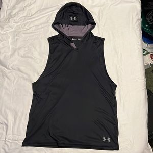 Under Armour sleeveless athletic tank top with hood for men
